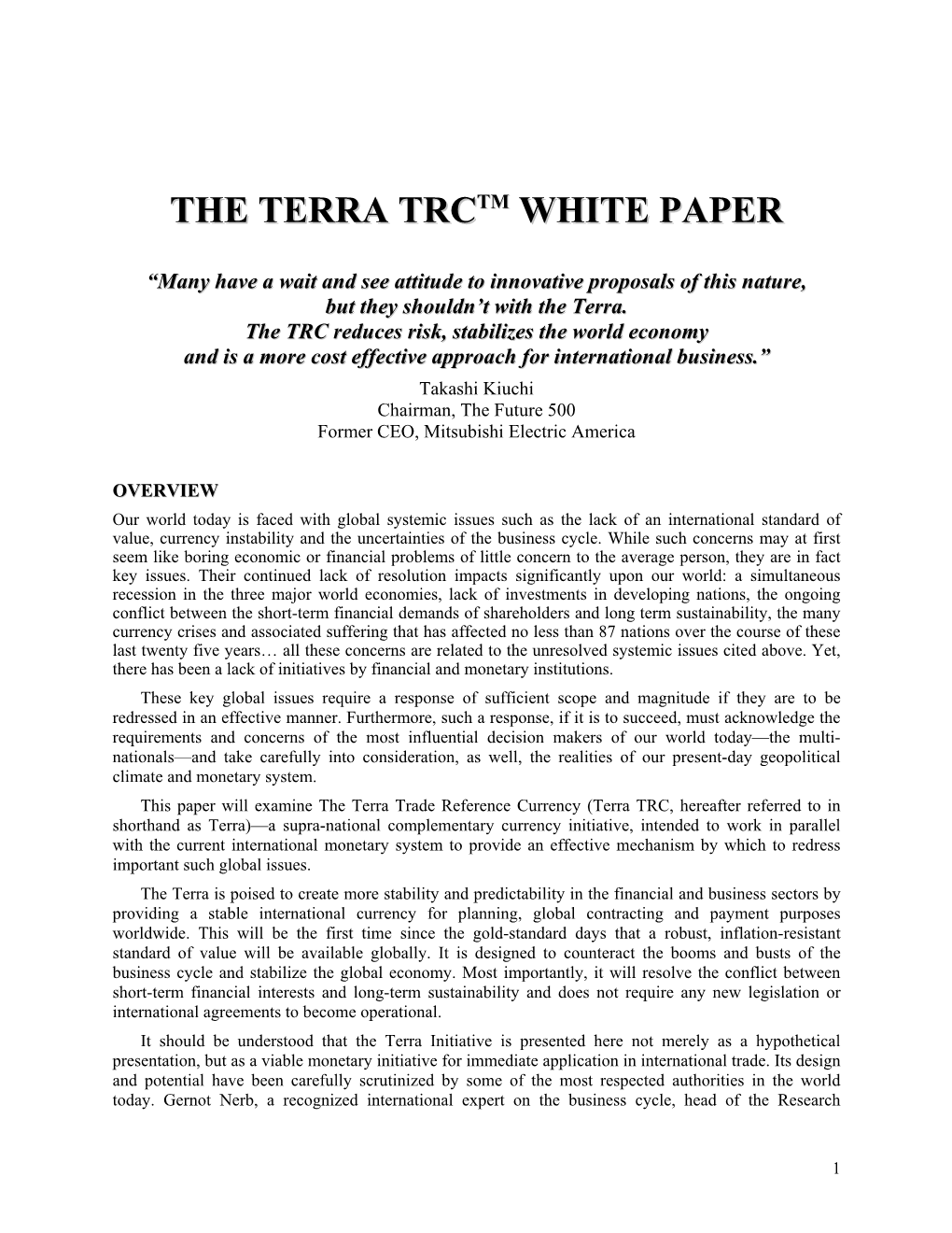 The Terra Trc Tm White Paper