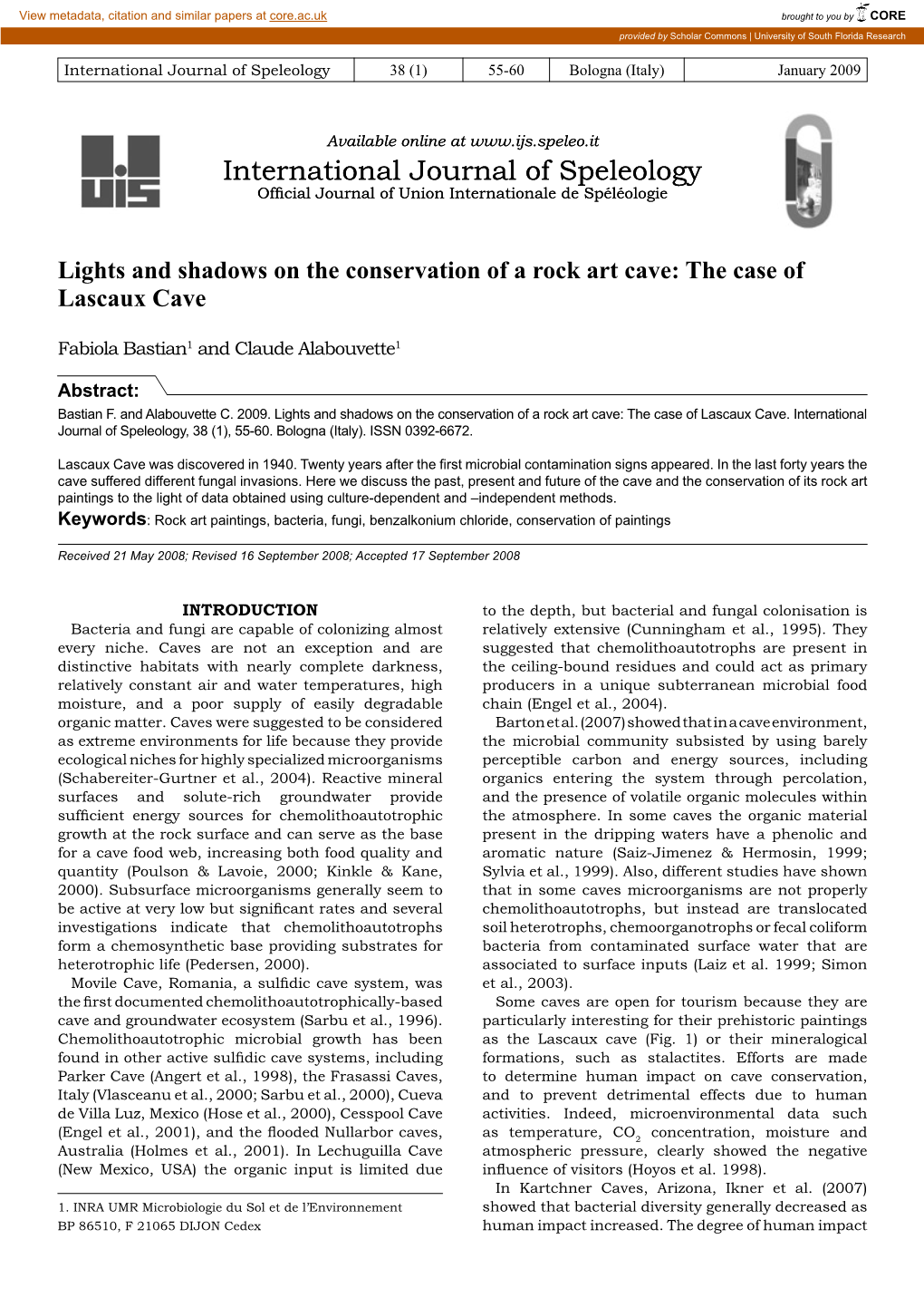 Lights and Shadows on the Conservation of a Rock Art Cave: the Case of Lascaux Cave