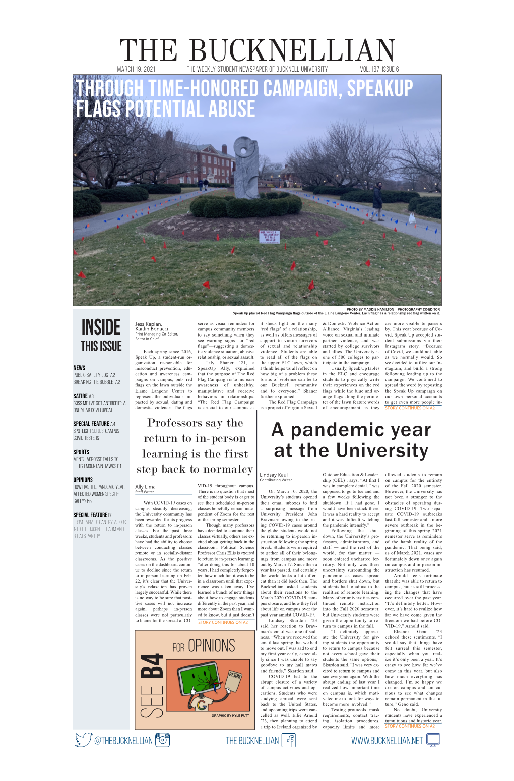 The Bucknellian March 19, 2021 the Weekly Student Newspaper of Bucknell University Vol