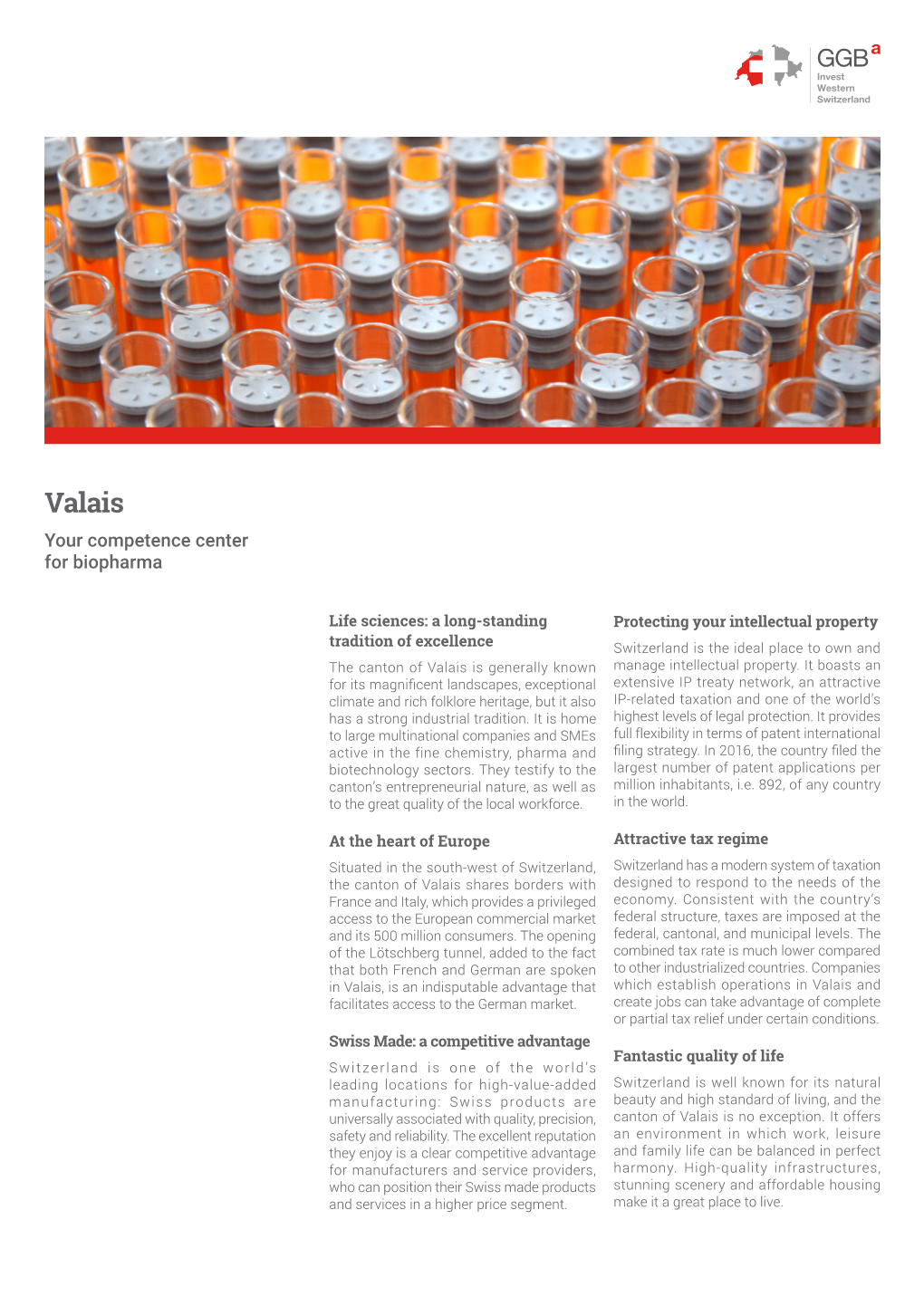 Valais – Your Competence Center for Biopharma 2