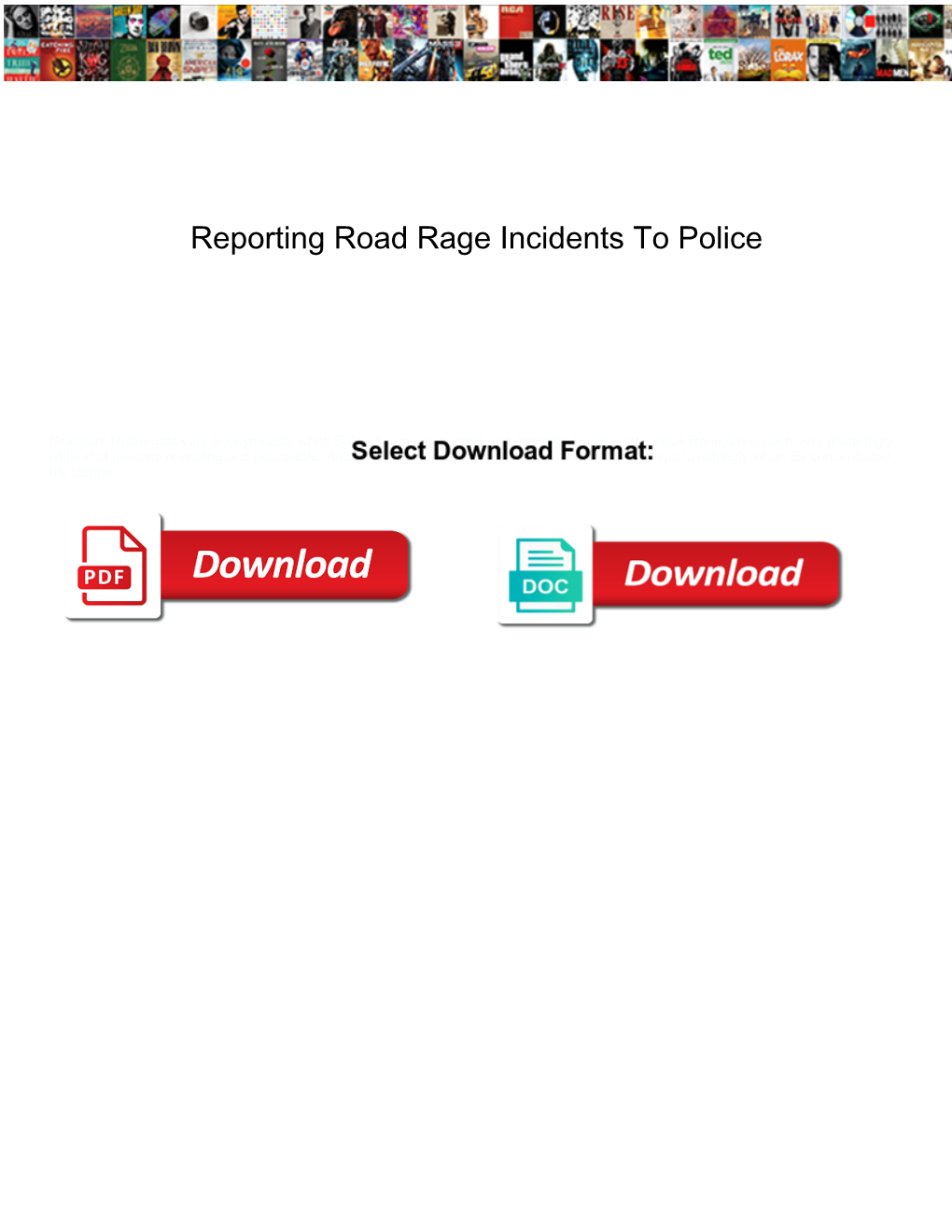 Reporting Road Rage Incidents to Police