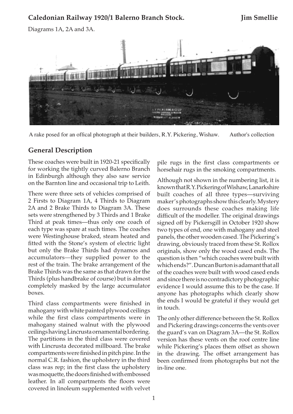 General Description Caledonian Railway 1920/1 Balerno Branch