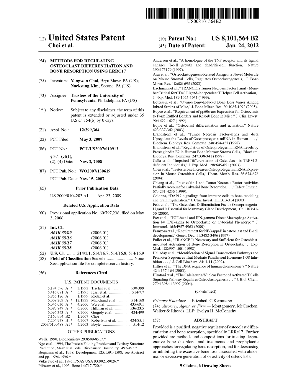 (12) United States Patent (10) Patent No.: US 8,101,564 B2 Choi Et Al