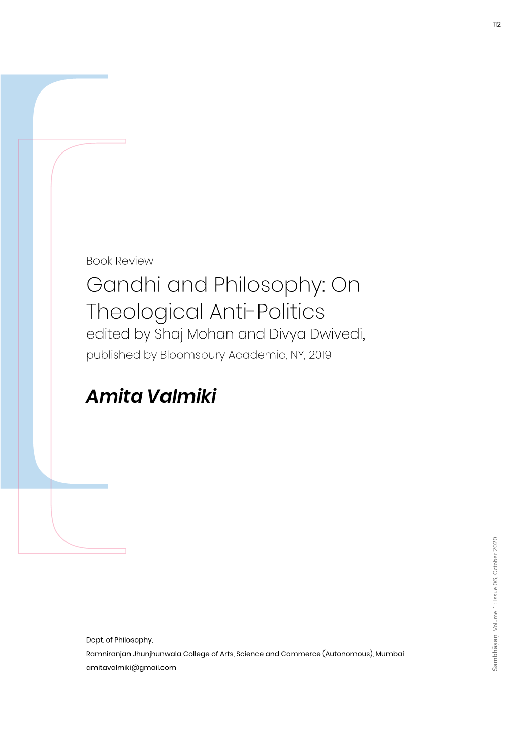 Gandhi and Philosophy