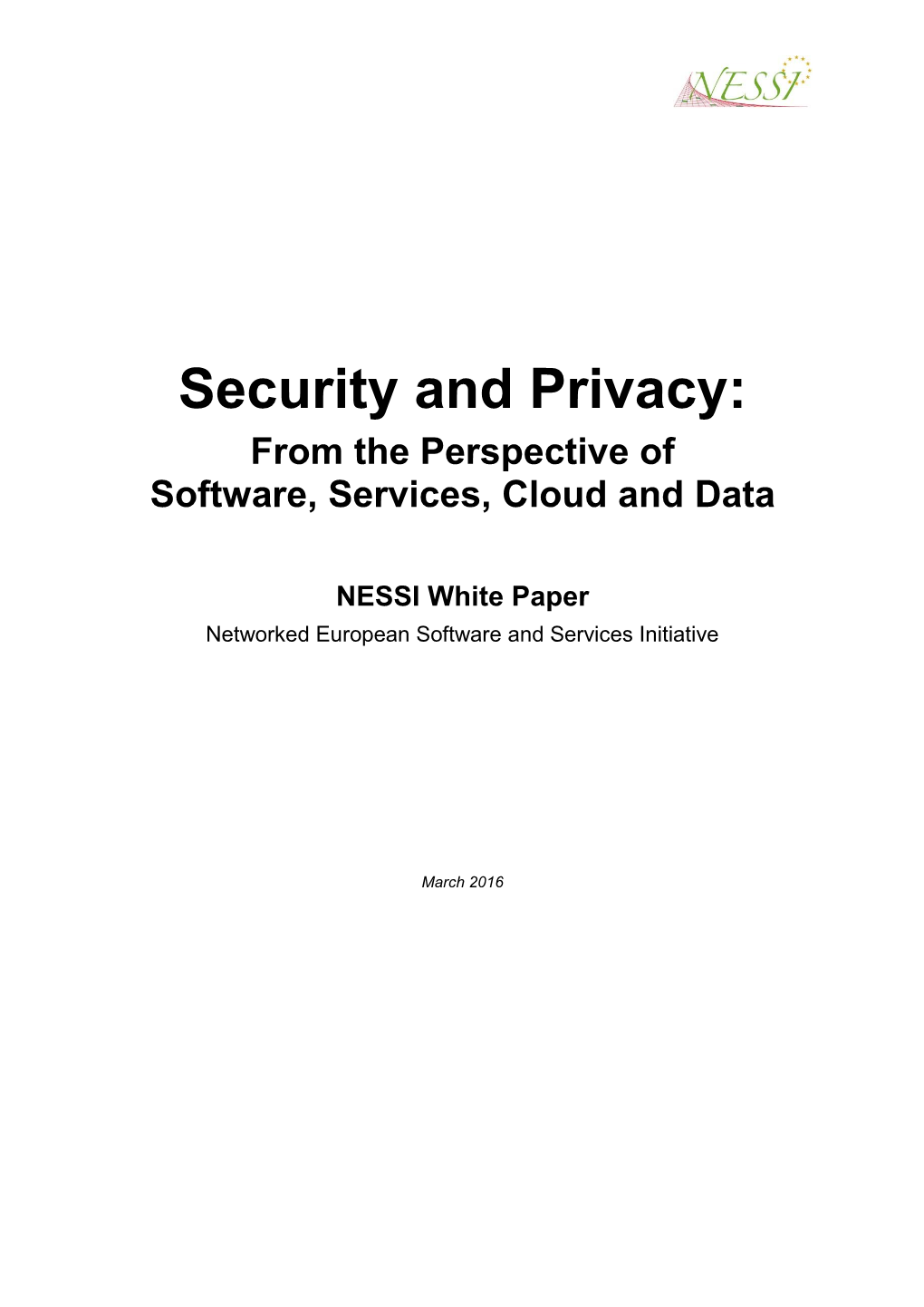 NESSI Security and Privacy White Paper