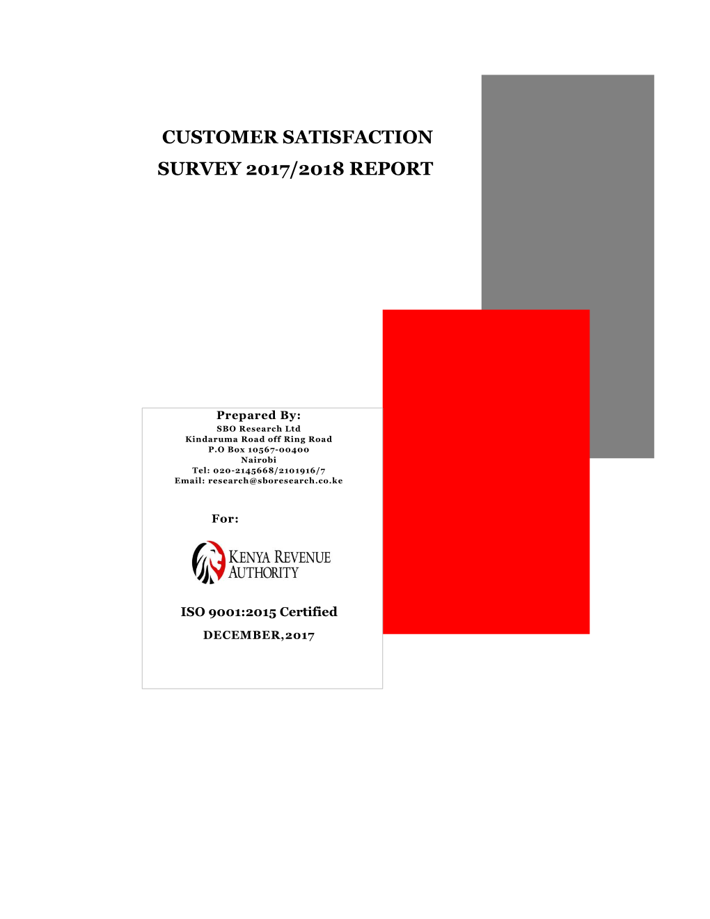 KRA Customer SATISFACTION SURVEY
