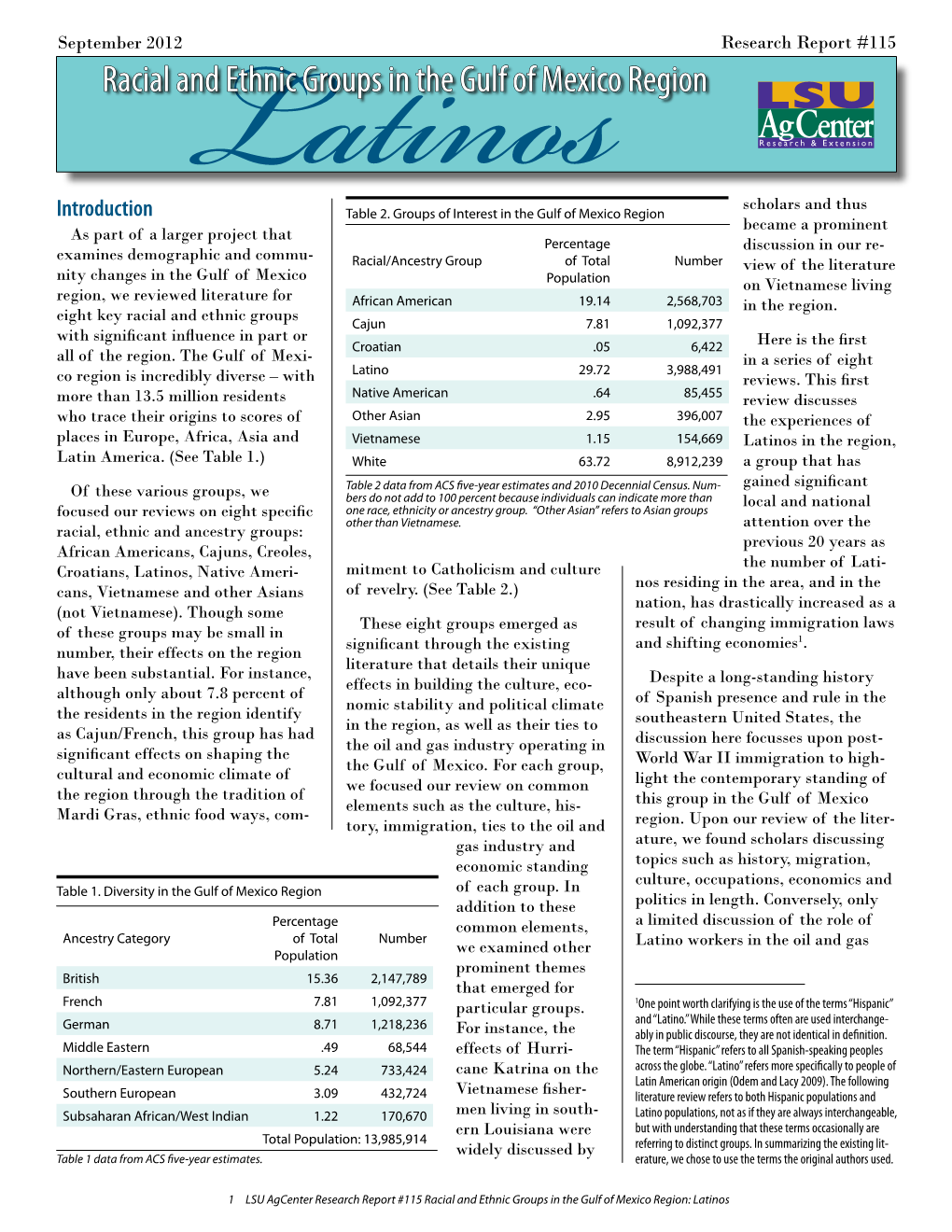 Racial and Ethnic Groups in the Gulf of Mexico Region