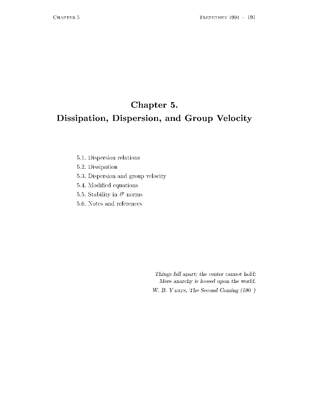 Chapter 5. Dissipation, Dispersion, and Group Velocity