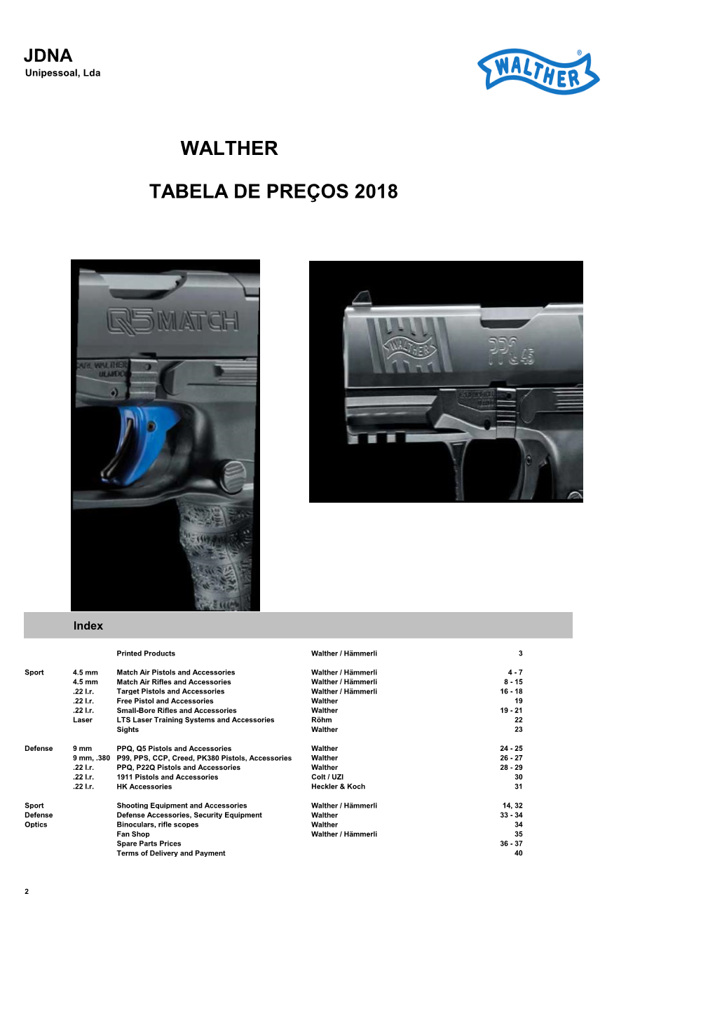 Walther Tabela De Preços 2018