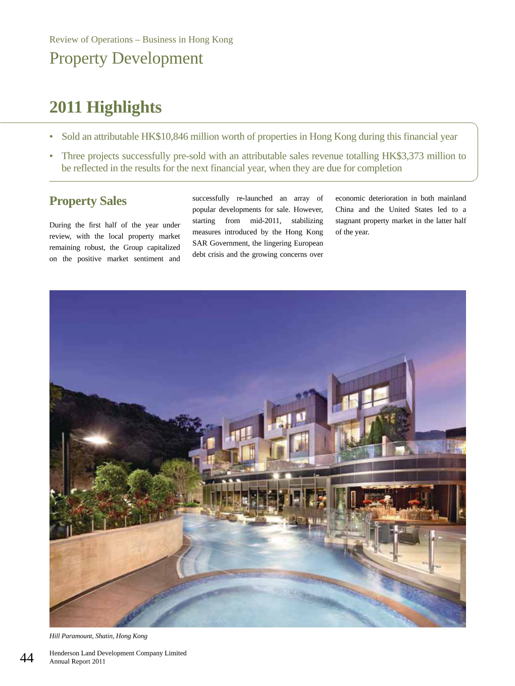 Property Development 2011 Highlights