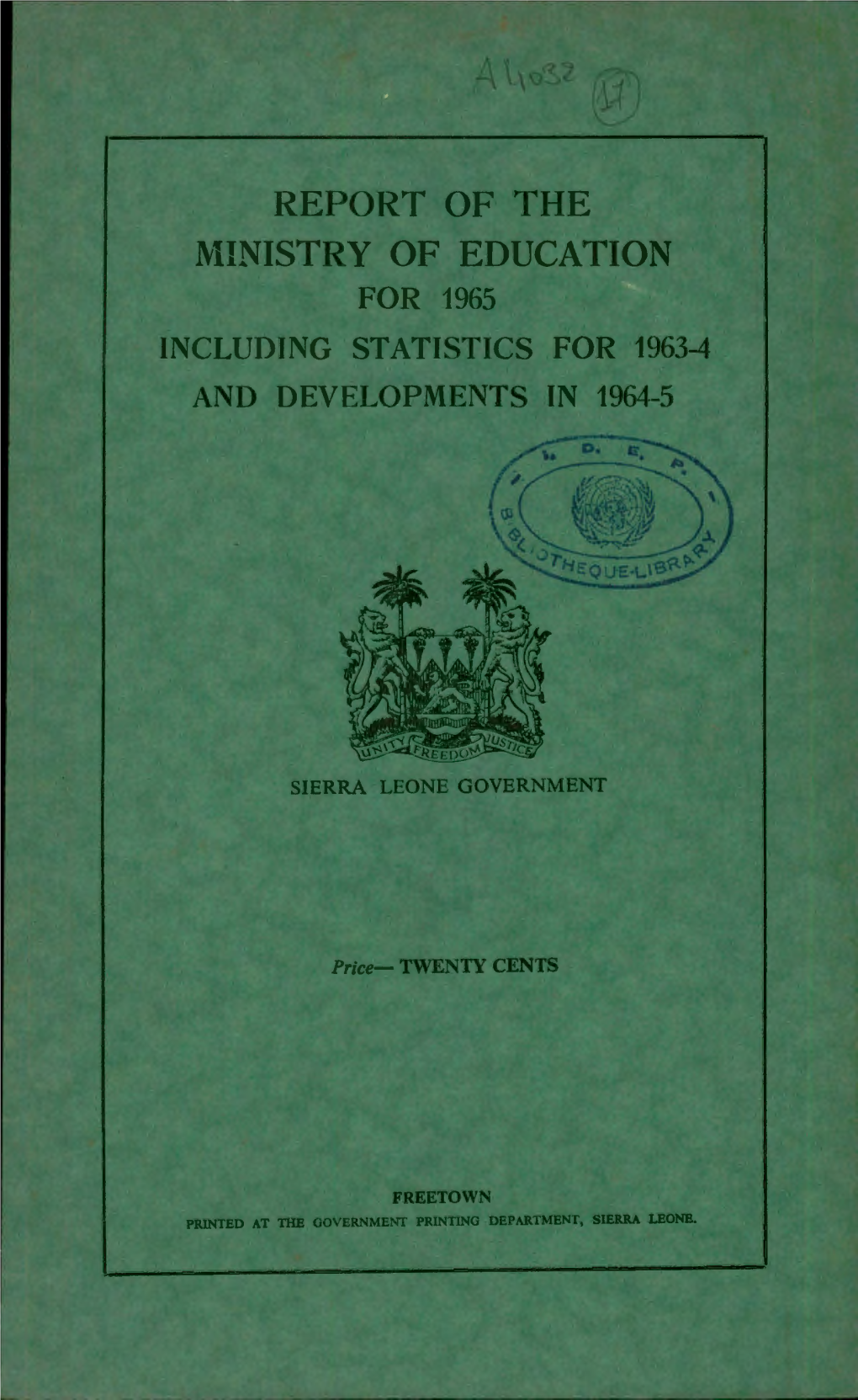 The Ministry of Education for 1965