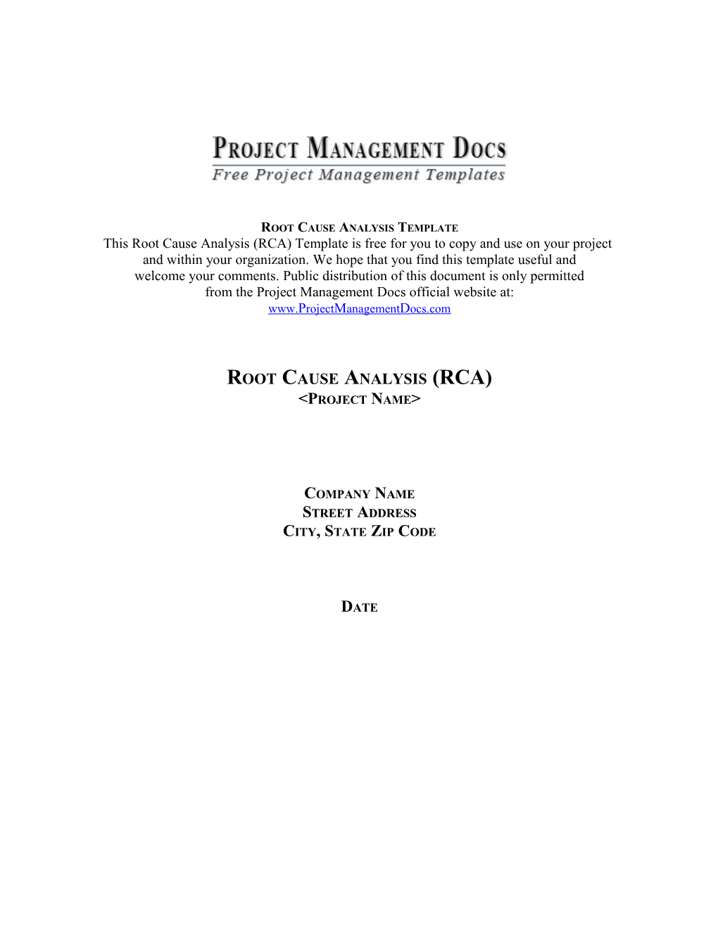 Root Cause Analysis Template