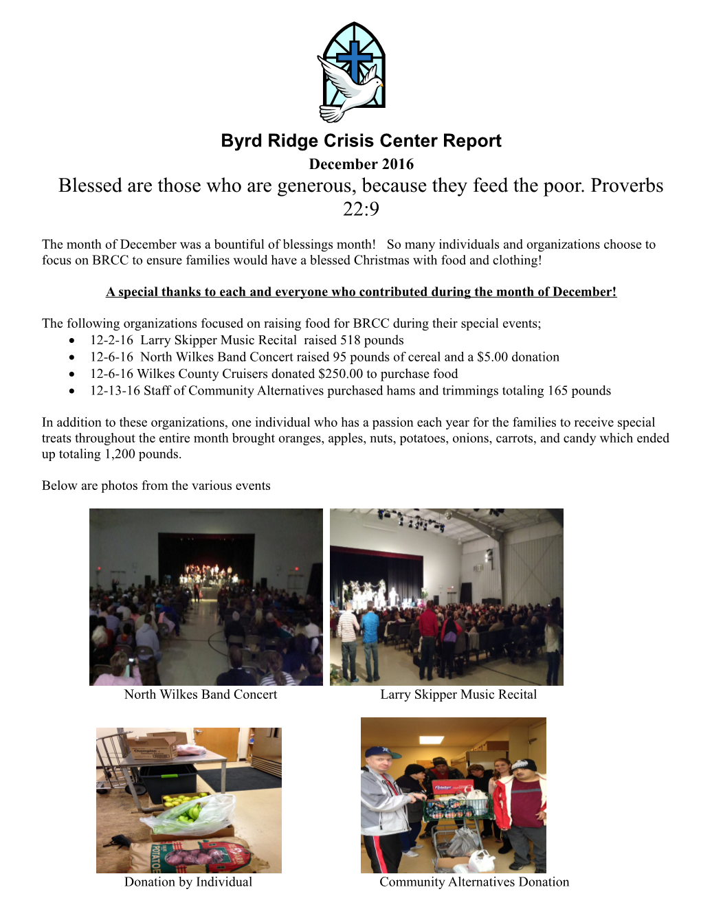 March 2004 Byrd Ridge Crisis Center Food Pantry Report