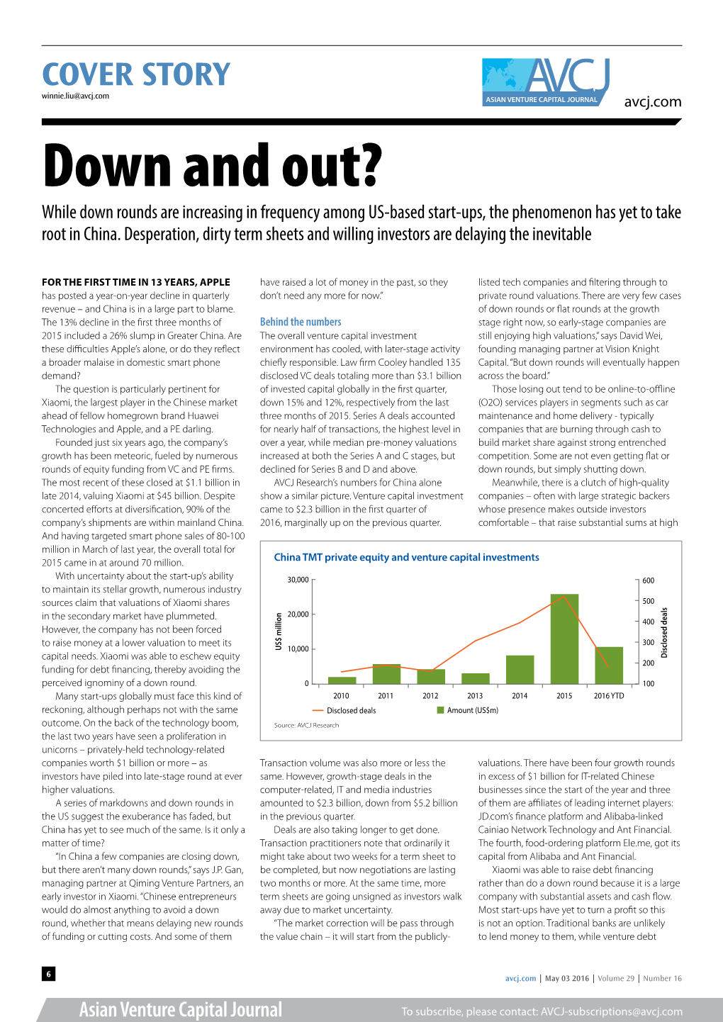 Down and Out? While Down Rounds Are Increasing in Frequency Among US-Based Start-Ups, the Phenomenon Has Yet to Take Root in China