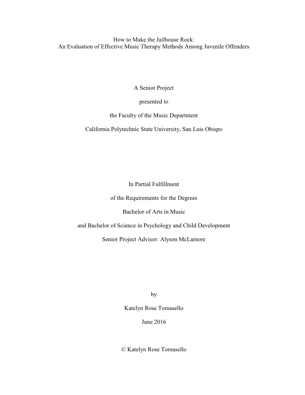 An Evaluation of Effective Music Therapy Methods Among Juvenile Offenders