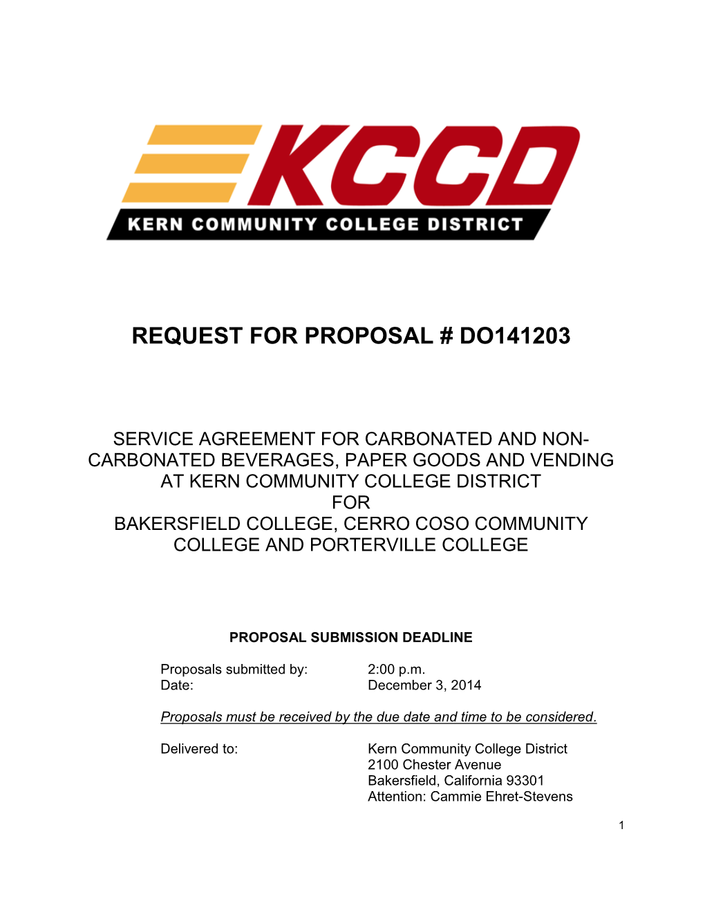 Request for Proposal # Do141203