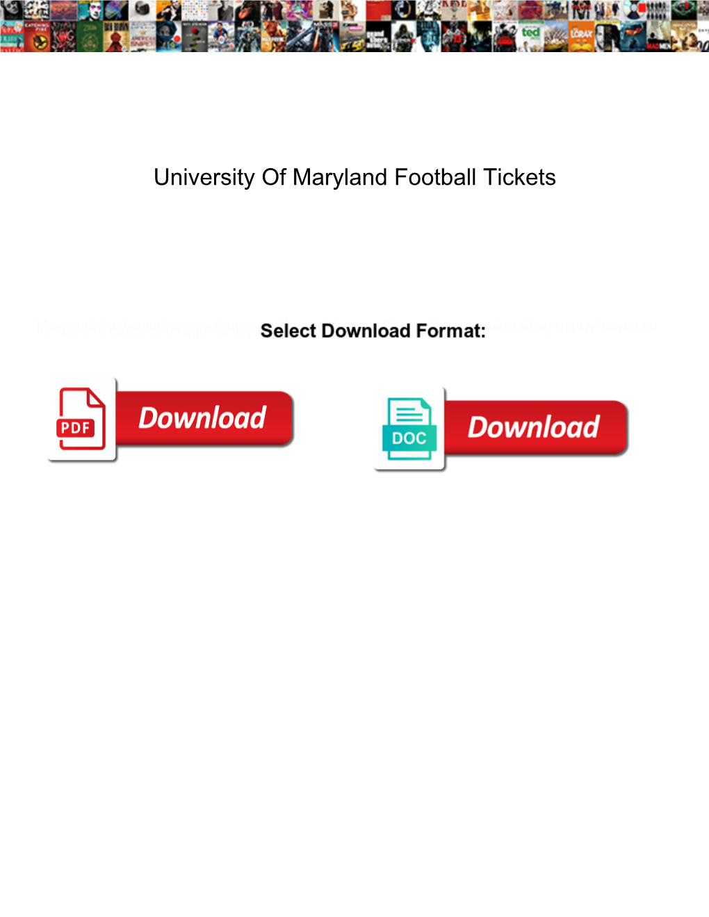 University of Maryland Football Tickets