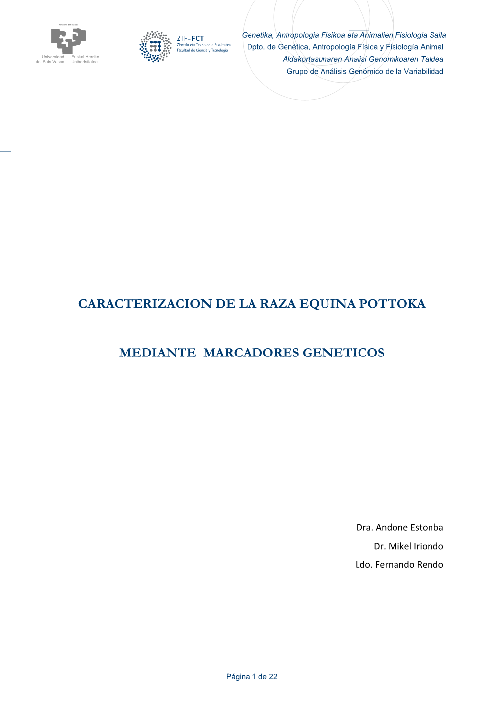 Caracterización De La Raza Equina Pottoka Mediante