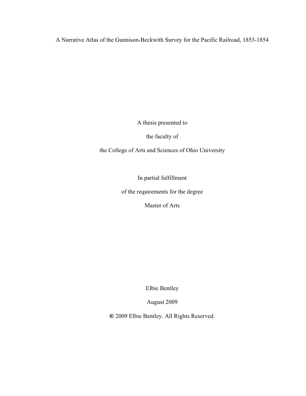 A Narrative Atlas of the Gunnison-Beckwith Survey for the Pacific Railroad, 1853-1854