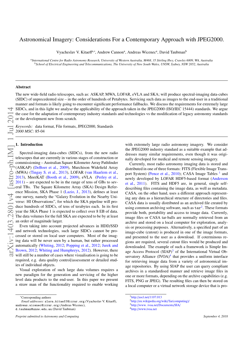 Astronomical Imagery: Considerations for a Contemporary Approach with JPEG2000