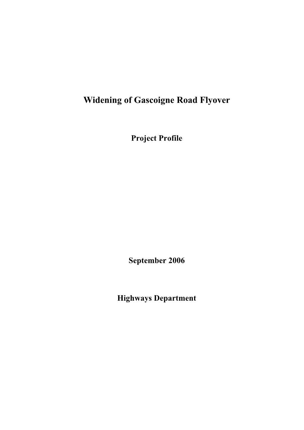 Widening of Gascoigne Road Flyover