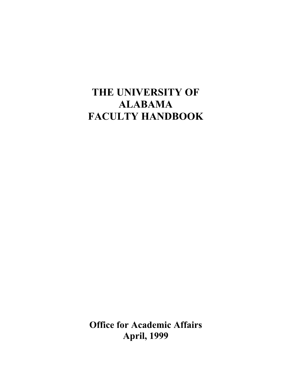 Faculty Handbook