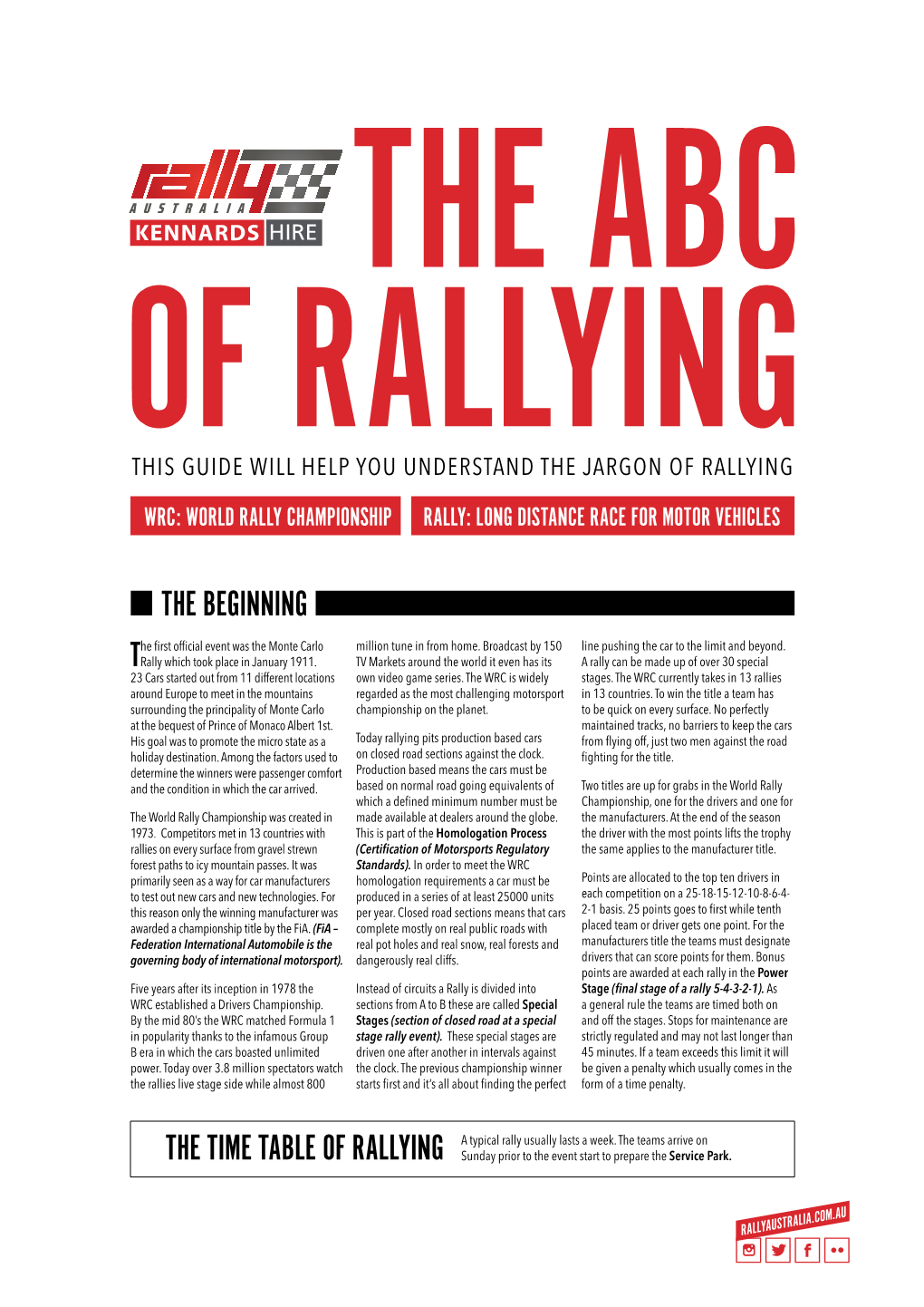 Abc of Rallying This Guide Will Help You Understand the Jargon of Rallying Wrc: World Rally Championship Rally: Long Distance Race for Motor Vehicles