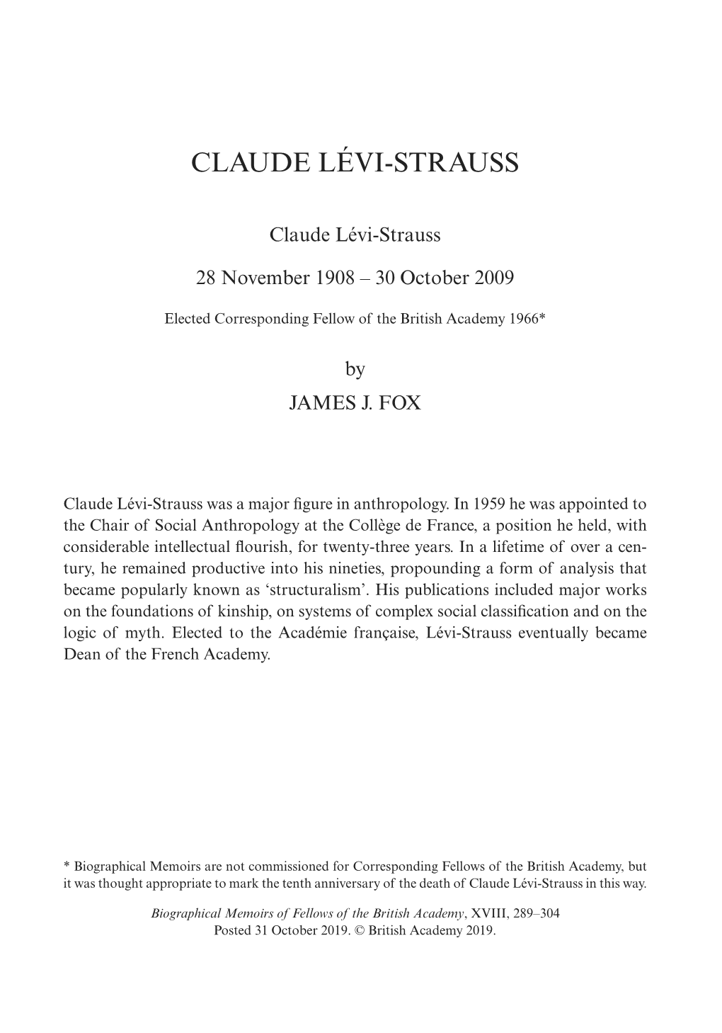 Claude Lévi-Strauss