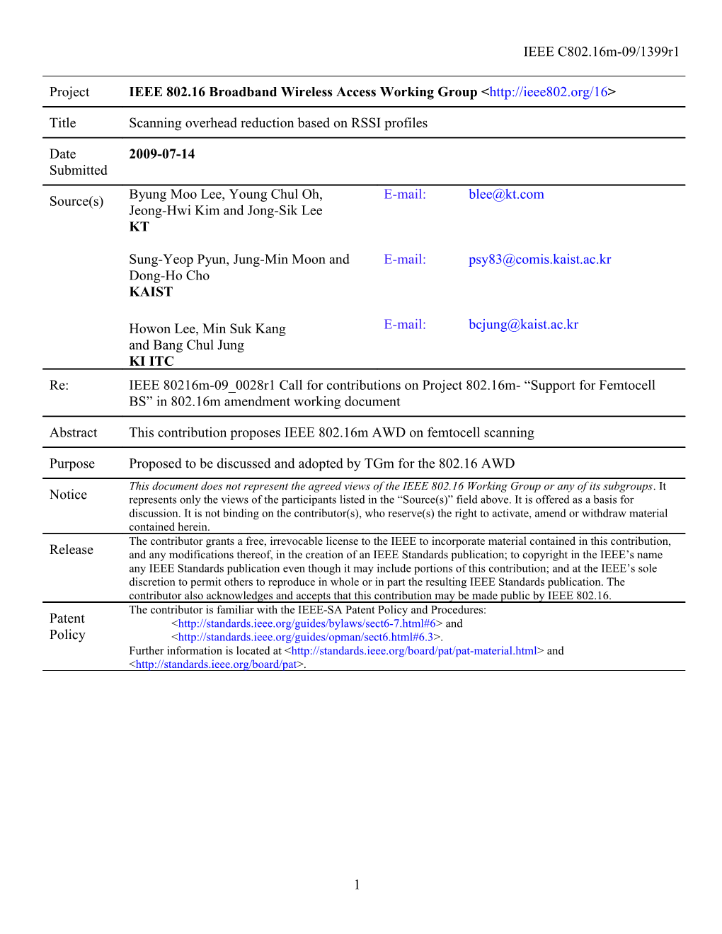 Scanning Overhead Reduction Based on RSSI Profiles