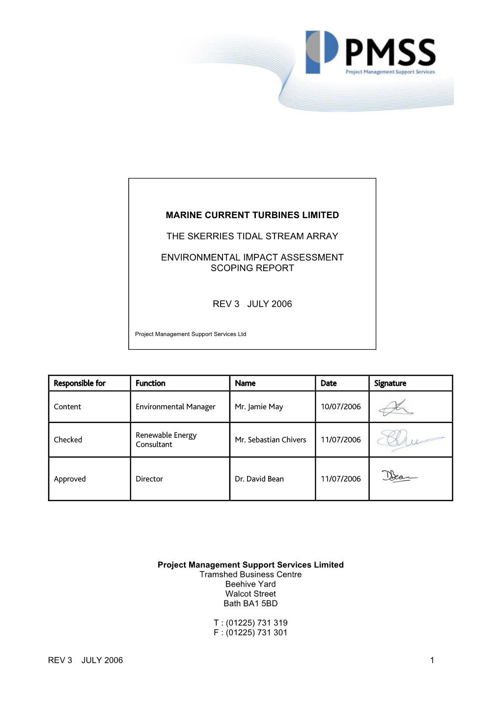 The Skerries Tidal Stream Array Environmental Impact Assessment