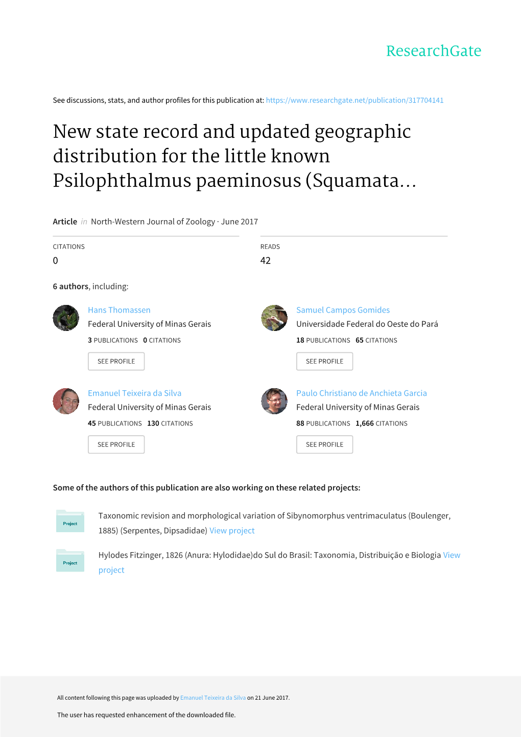 New State Record and Updated Geographic Distribution for the Little Known Psilophthalmus Paeminosus (Squamata