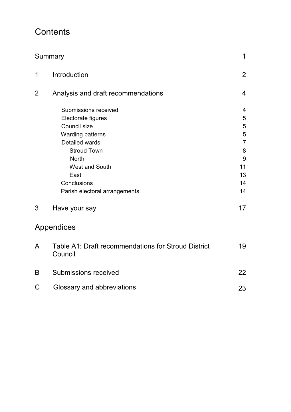 Draft Recommendations for Stroud District Council