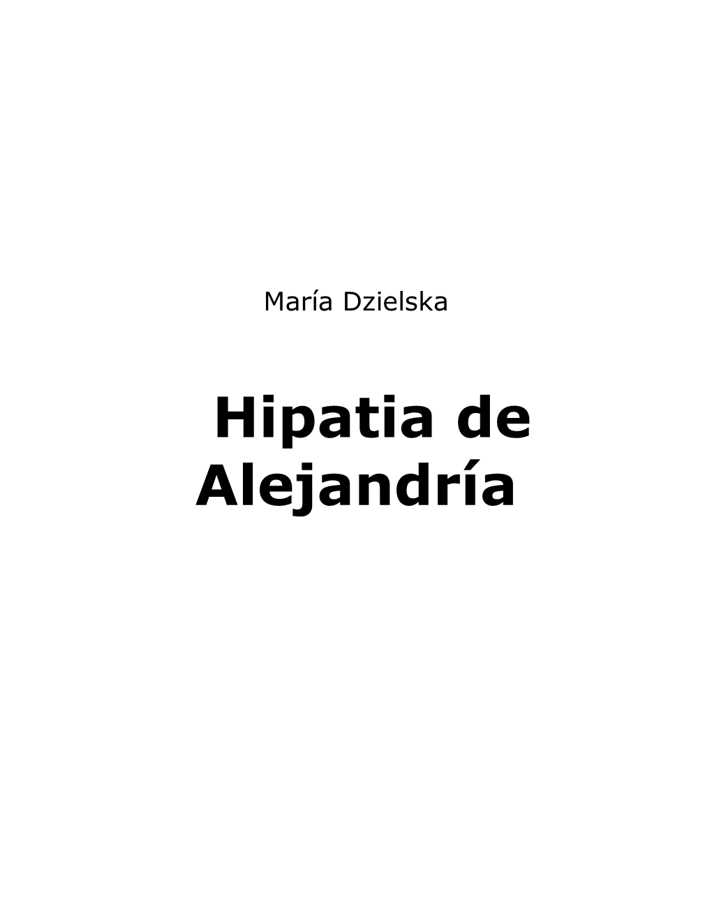 Hipatia De Alejandría