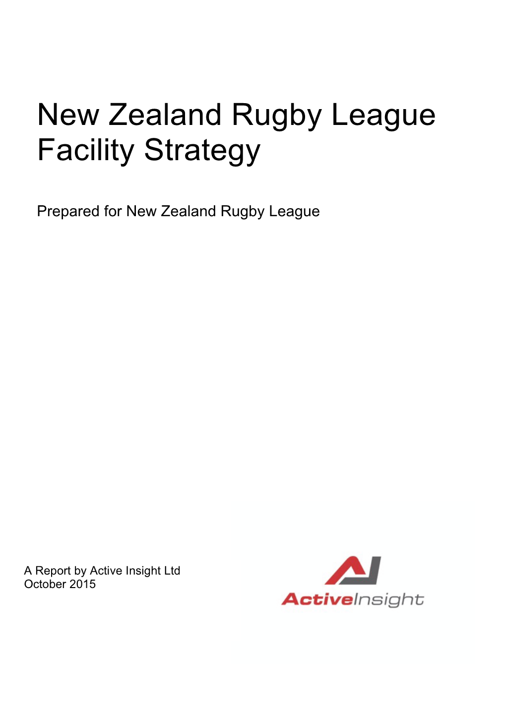 New Zealand Rugby League Facility Strategy