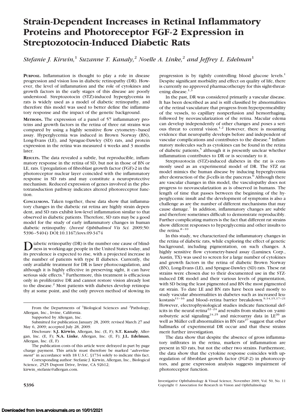 Strain-Dependent Increases in Retinal Inflammatory Proteins And