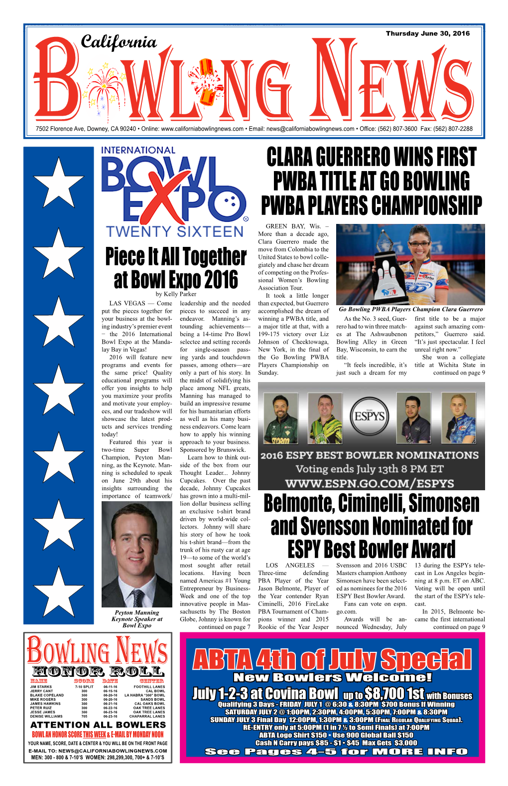 California Bowling News