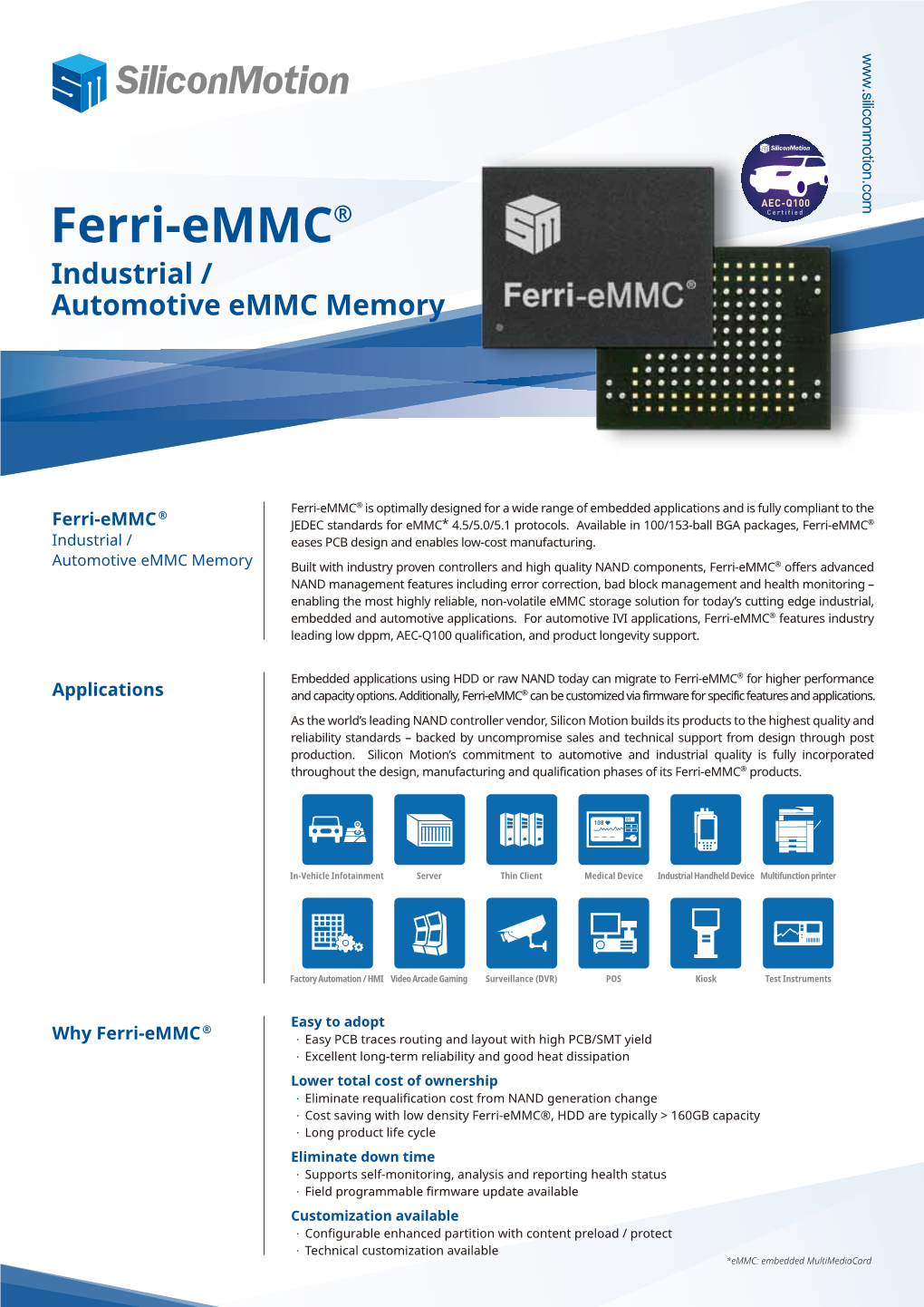 Ferri-Emmc® Industrial / Automotive Emmc Memory