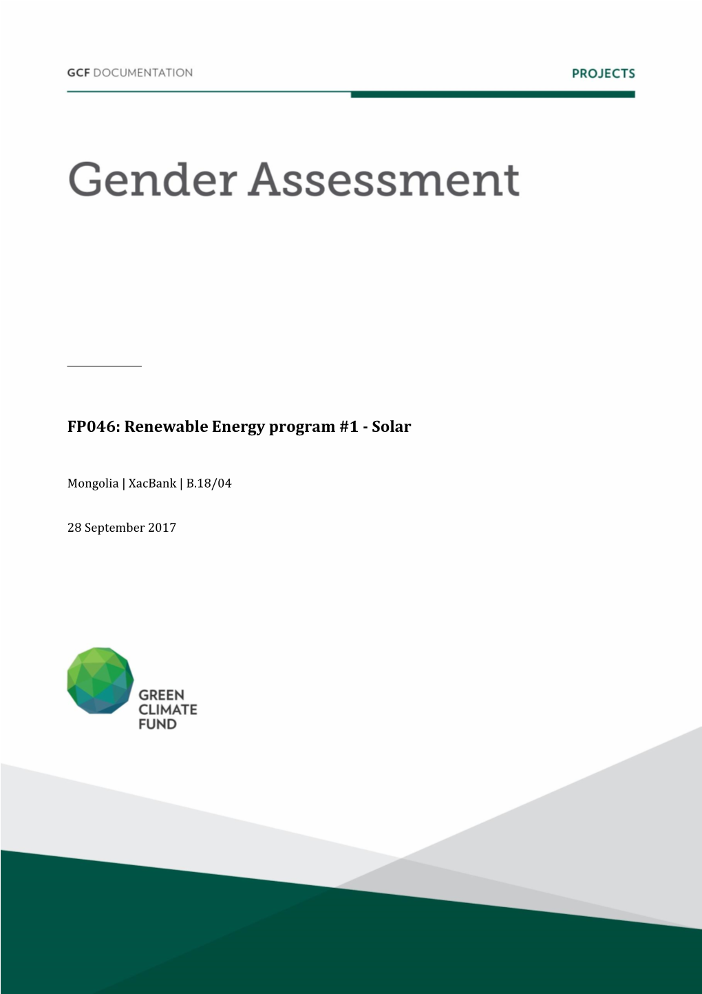 Renewable Energy Program #1 - Solar