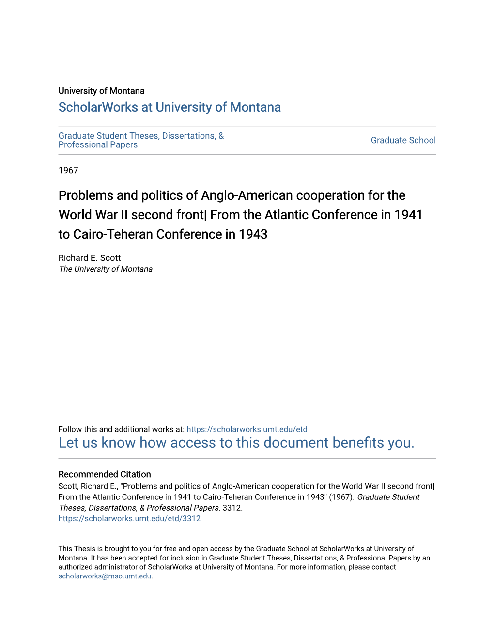Problems and Politics of Anglo-American Cooperation for the World War II Second Front| from the Atlantic Conference in 1941 to Cairo-Teheran Conference in 1943