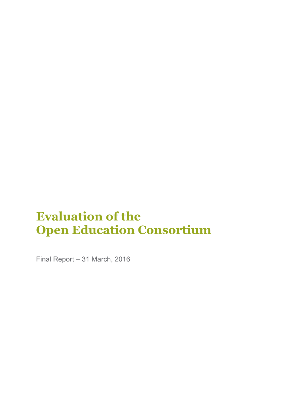 Evaluation of the Open Education Consortium