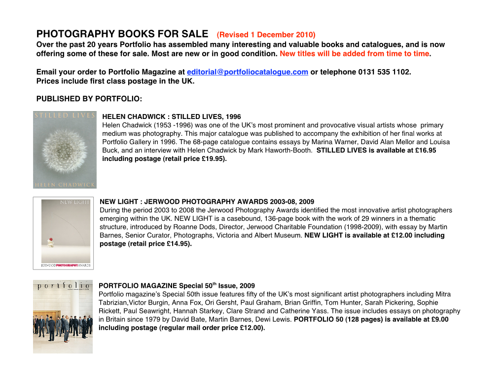 Photography Books for Sale