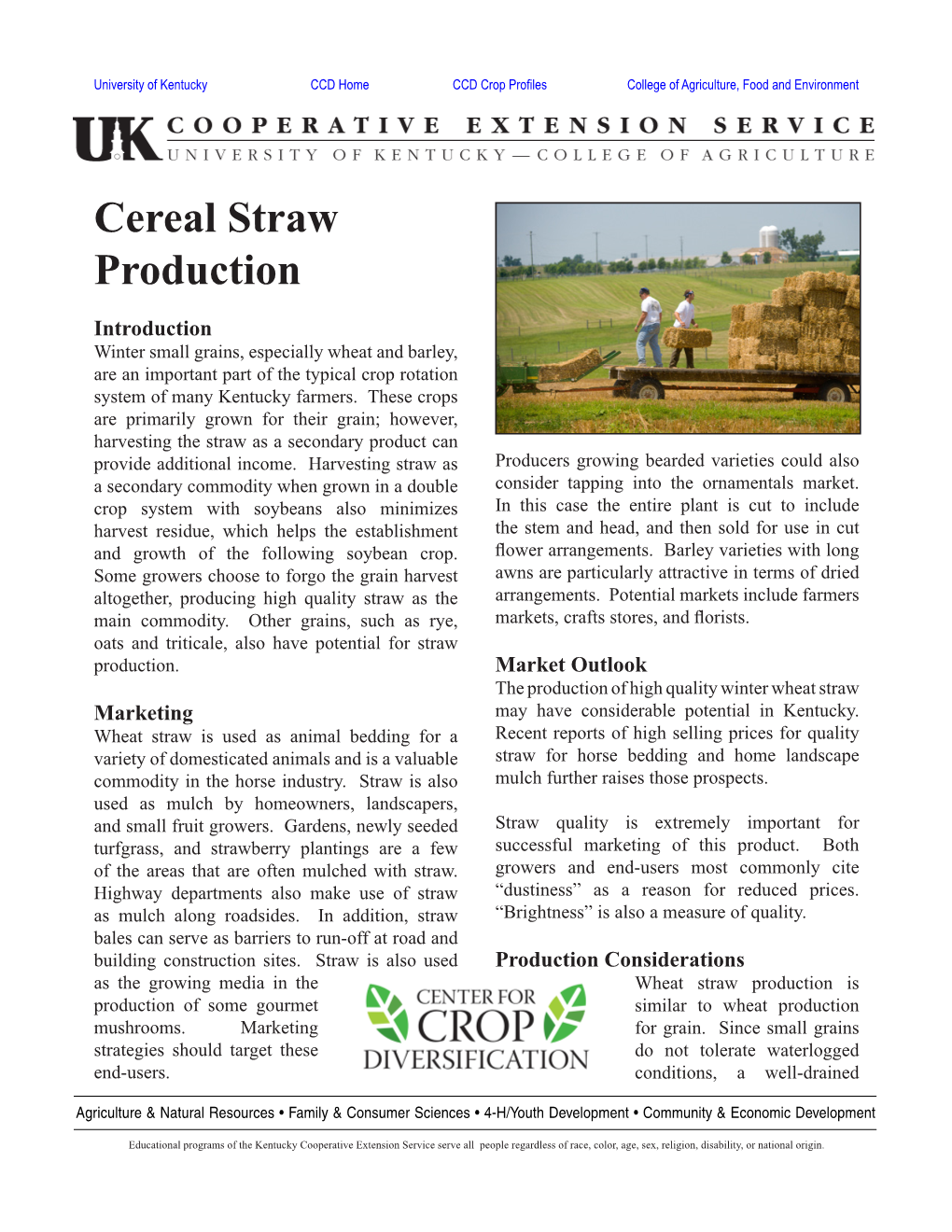 Cereal Straw Production