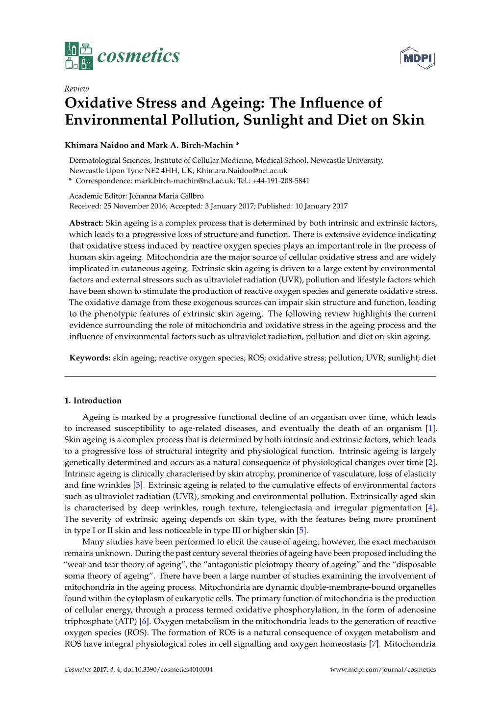 Oxidative Stress and Ageing: the Influence of Environmental