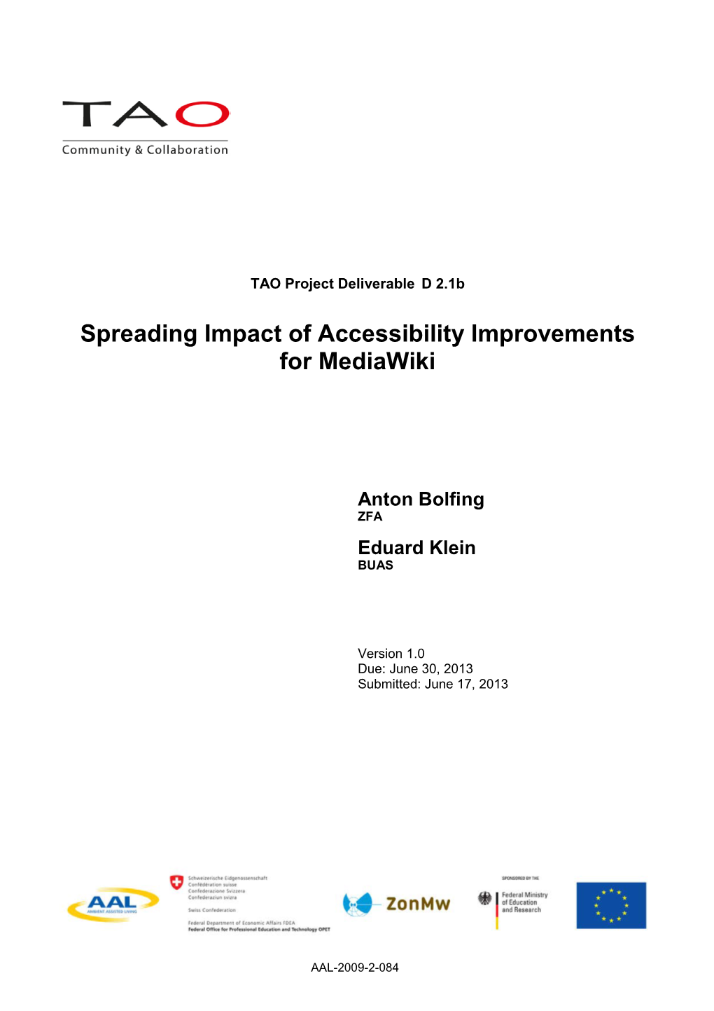 Spreading Impact of Accessibility Improvements for Mediawiki