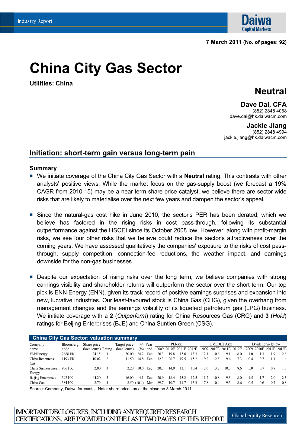 China City Gas Sector