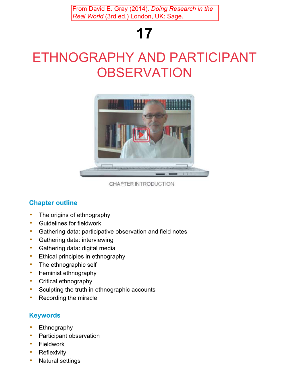 Ethnography and Participant Observation