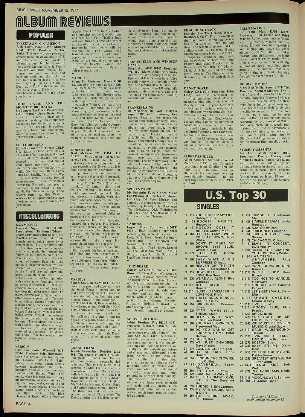 MUSIC WEEK NOVEMBER 12, 1977 (Mudii Mmm