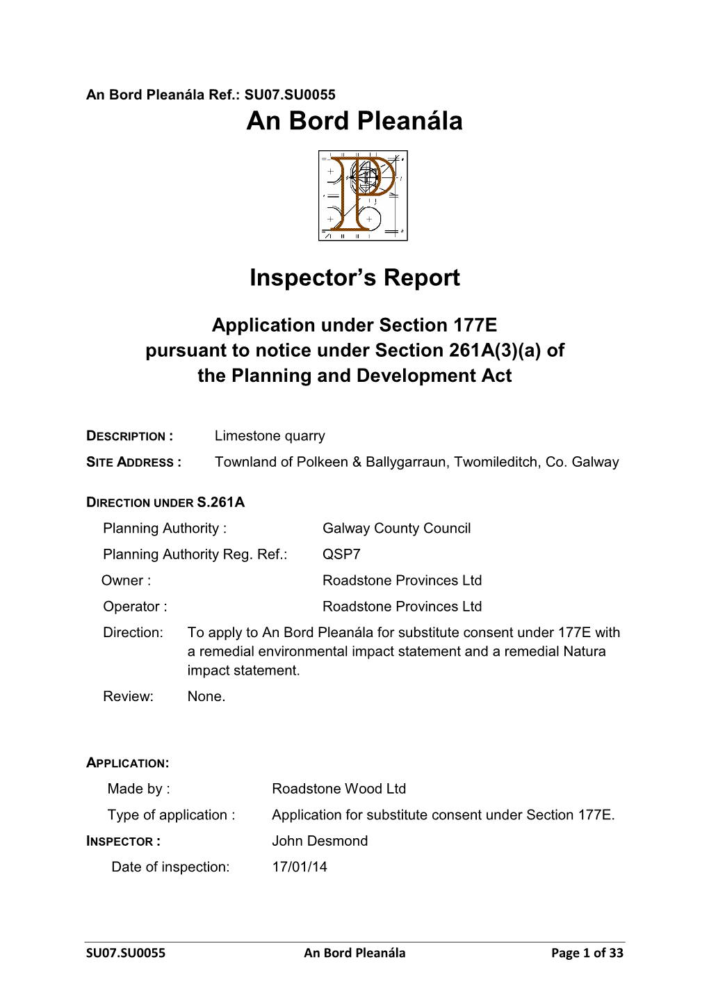 Inspectors Report (SU0/RSU0055.Pdf