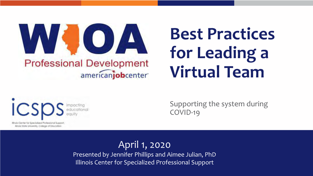 Best Practices for Leading a Virtual Team