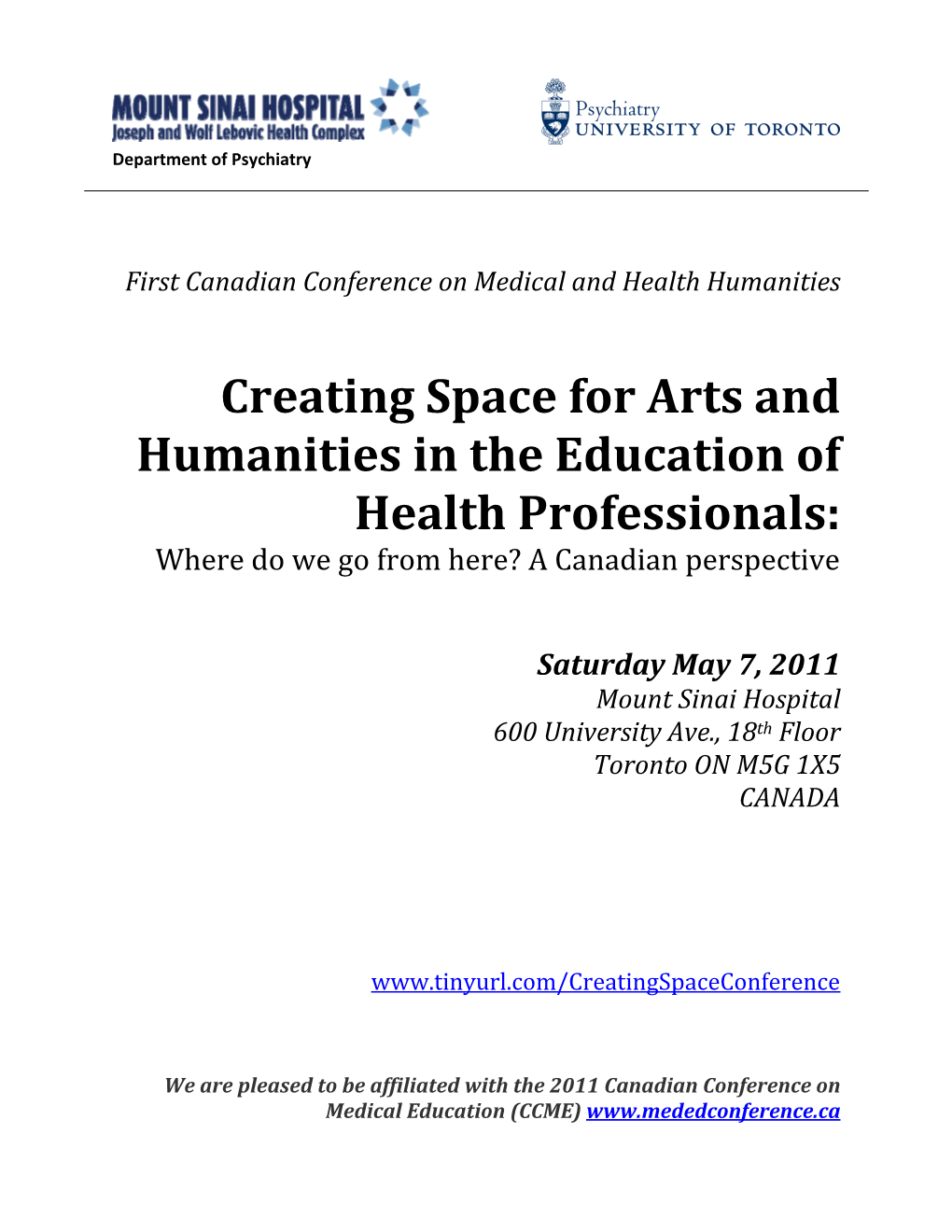 Creating Space for Arts and Humanities in the Education of Health Professionals: Where Do We Go from Here? a Canadian Perspective